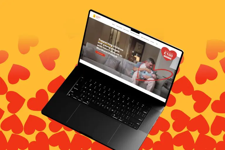 Children's Heartbeat Trust new website developed by Big+Bold, displayed on a laptop screen.